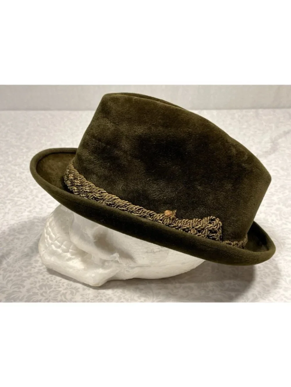 Vtg White New Haven Fur Felt Fedora Hat E.J. Hickey Co Sz 7 St Patrick’s Day - Picture 3 of 11